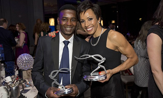 Abdul with his ‘Young Achiever Award’ at the start-studded Daily Mirror Pride of Sport Award ceremony, December 2016